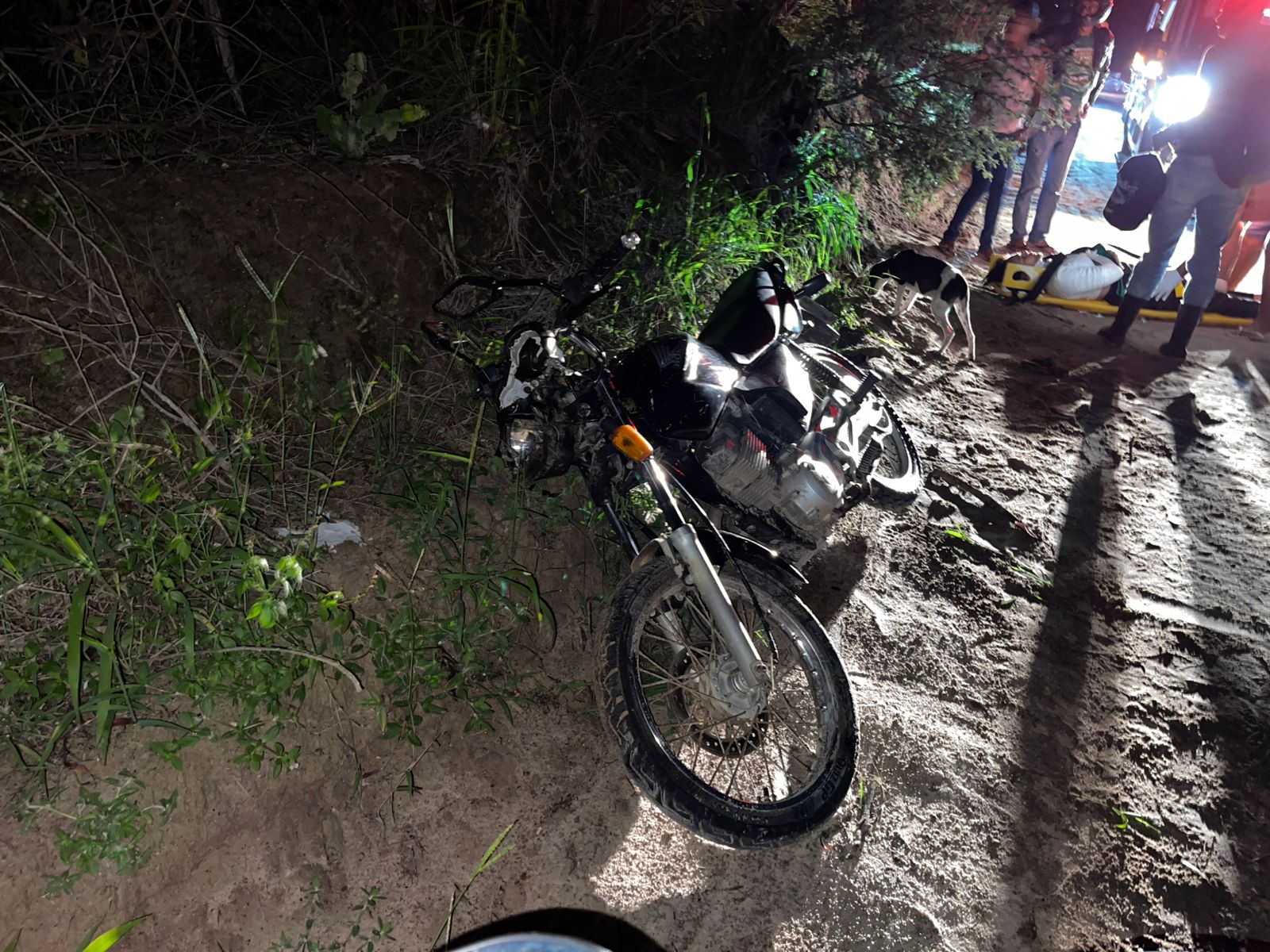 Mulher fica ferida após colidir motocicleta contra árvore na zona rural de Conceição do Coité