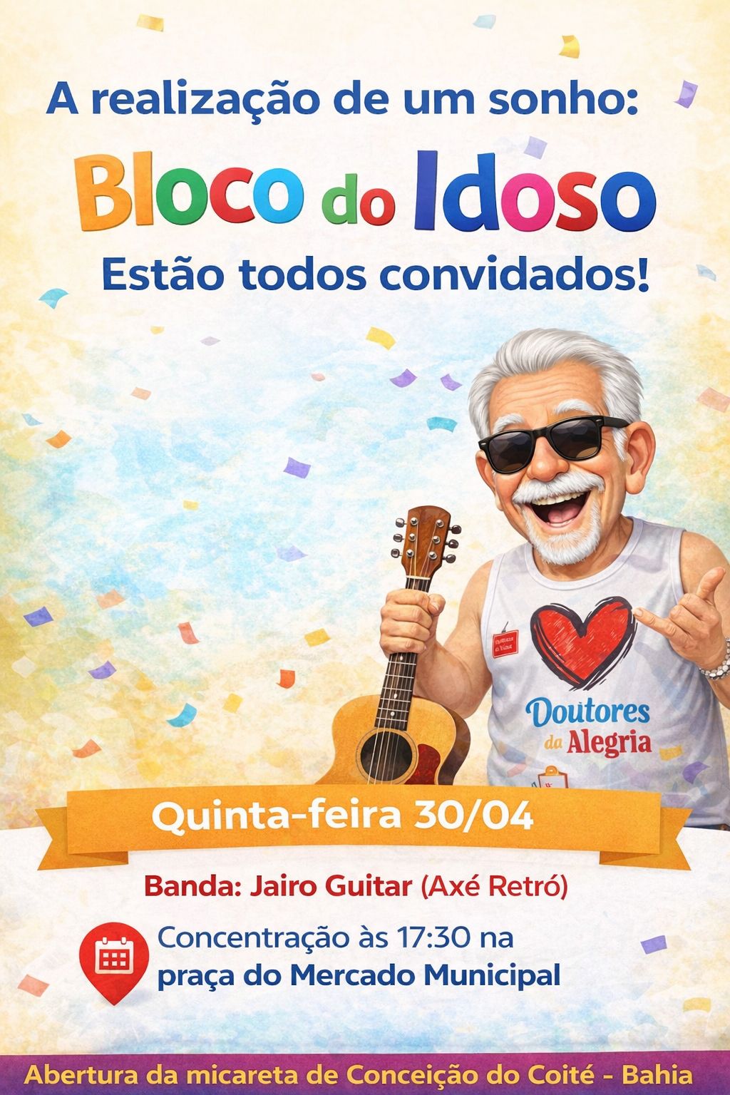 Coité Folia ganha bloco do idoso gratuito idealizado por médico da cidade. Saiba mais!