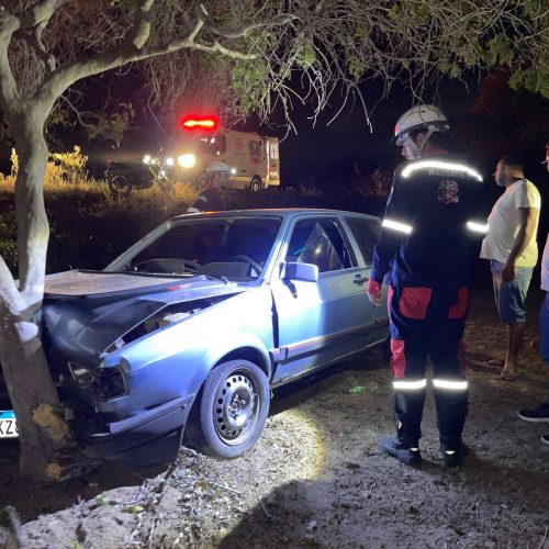 Motorista sai ileso após perder controle de veículo, descer ribanceira e bater em árvore na BA-120 (Coité X Riachão do Jacuípe)