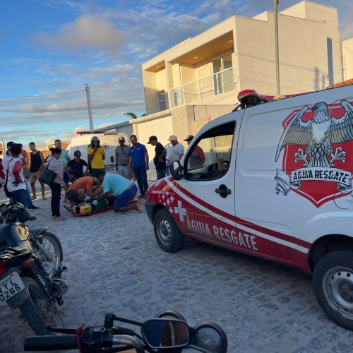 Homem fica ferido após colidir moto em pilha de areia no distrito de Salgadália em Conceição do Coité