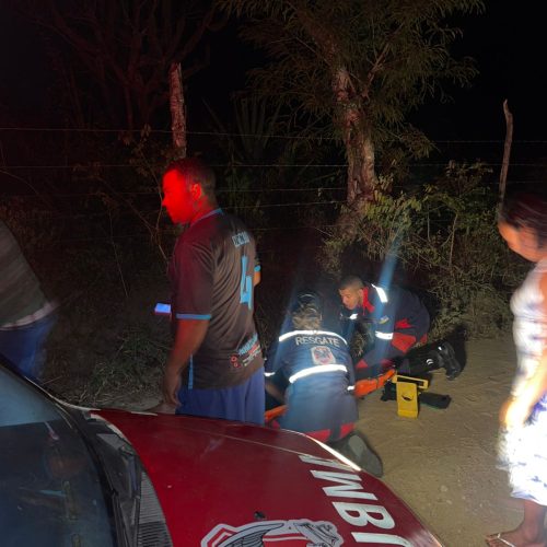 Motociclista sofre suspeita de traumatismo craniano em acidente na zona rural de Conceição  do Coité