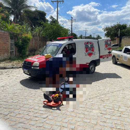 Idoso fica ferido ao perder controle da moto após atropelar cachorro em Conceição do Coité