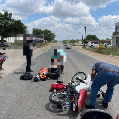 Motociclista sofre acidente ao passar por quebra-molas na BA-120 em Conceição do Coité
