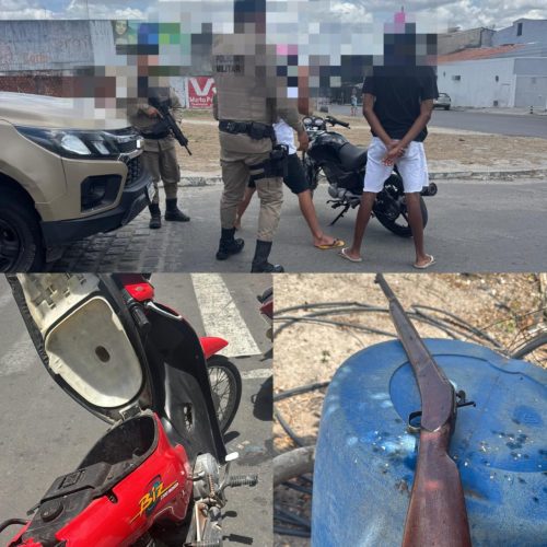 Operação Força Total: PMs de Conceição do Coité apreendem arma de fogo após homem ameaçar o próprio irmão; veículos sucata também são recolhidos em outra localidade
