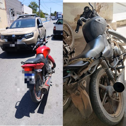 Coité: PM apreende motos irregulares no distrito de Salgadália; um condutor fugiu para o matagal!