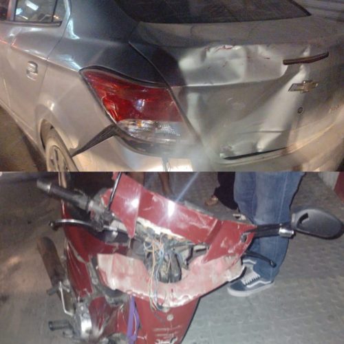 Dois homens ficam feridos em acidente entre duas motos e carro estacionado  em Conceição do Coité