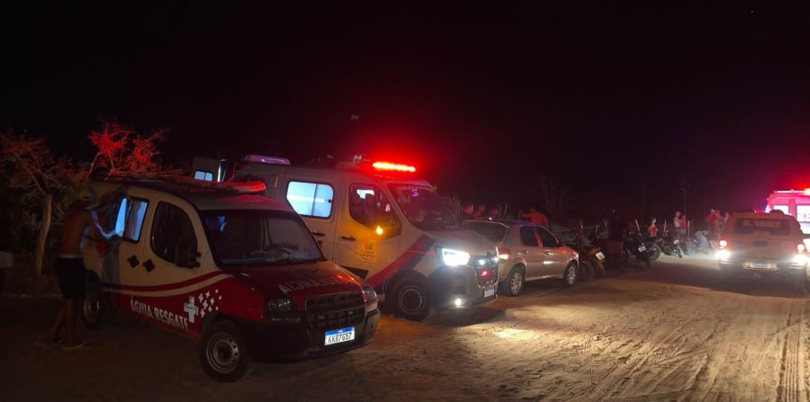 Colisão entre motos deixa quatro feridos na zona rural de Conceição do Coité; uma das vítimas tem suspeita de fratura no crânio