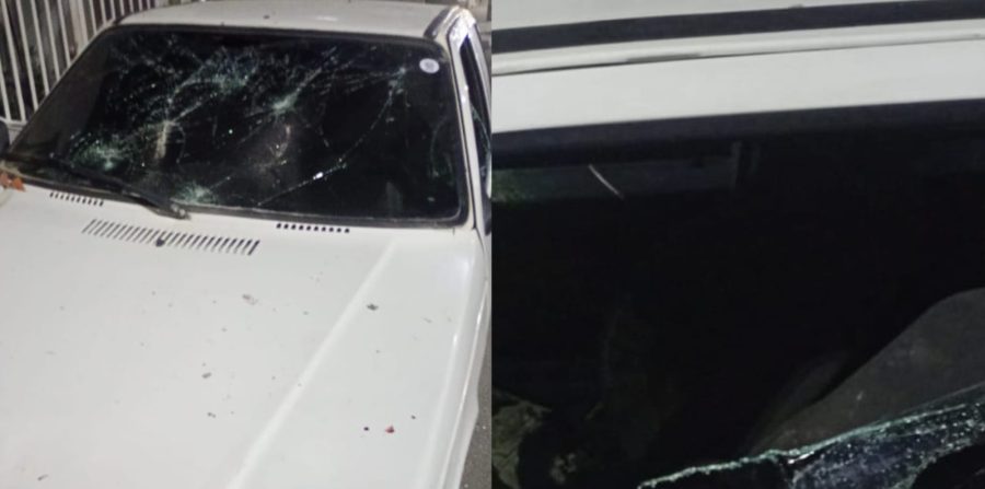 Veículo tem vidros destruídos durante tentativa de invasão no em Conceição do Coité