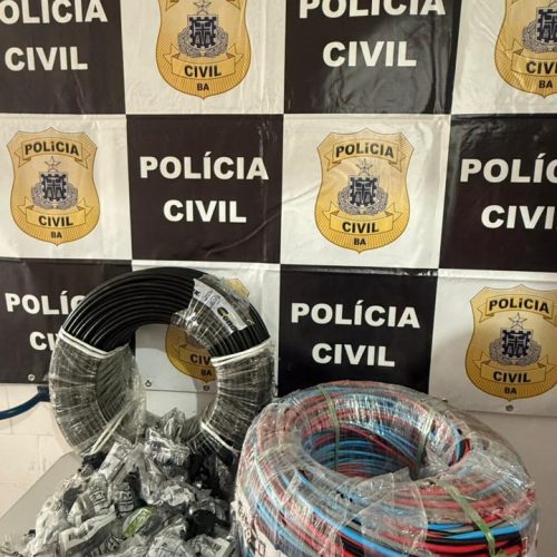 Polícia Civil recupera material furtado da Coelba e prende homem em flagrante em Conceição do Coité