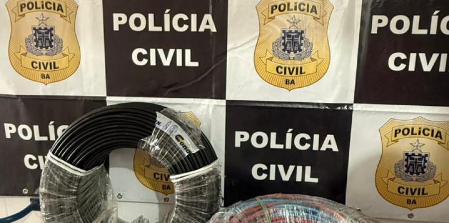 Polícia Civil recupera material furtado da Coelba e prende homem em flagrante em Conceição do Coité