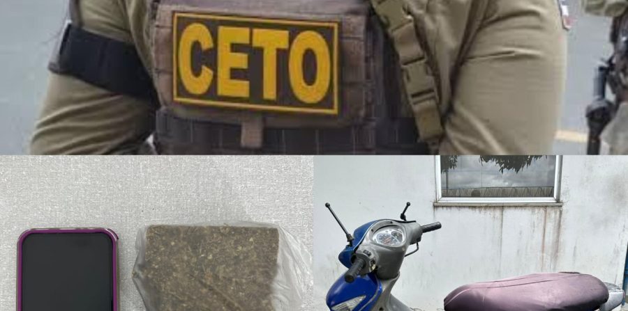 Suspeito tenta fugir da PM, cai de moto na BA-411 e acaba preso com drogas próximo ao Parque de Exposições em Conceição do Coité