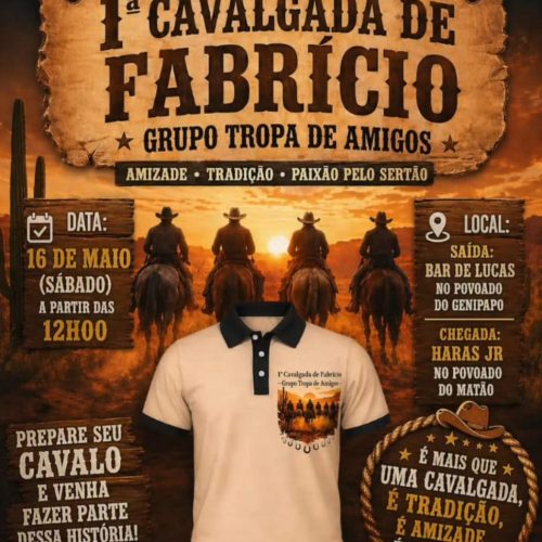 1ª Cavalgada de Fabrício terá música, tradição e confraternização na zona rural de Serrinha