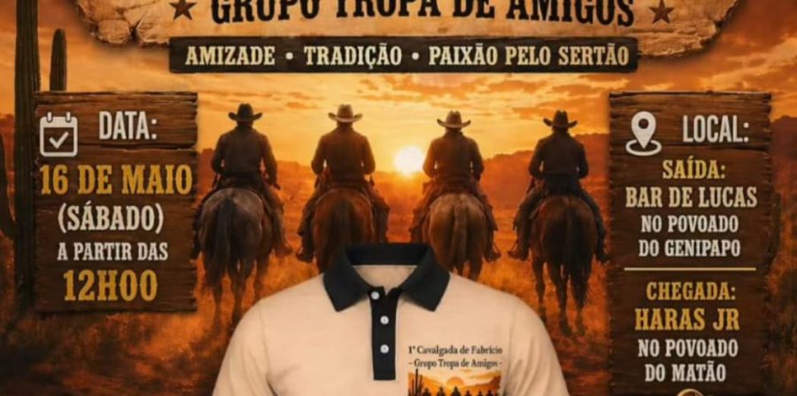 1ª Cavalgada de Fabrício terá música, tradição e confraternização na zona rural de Serrinha