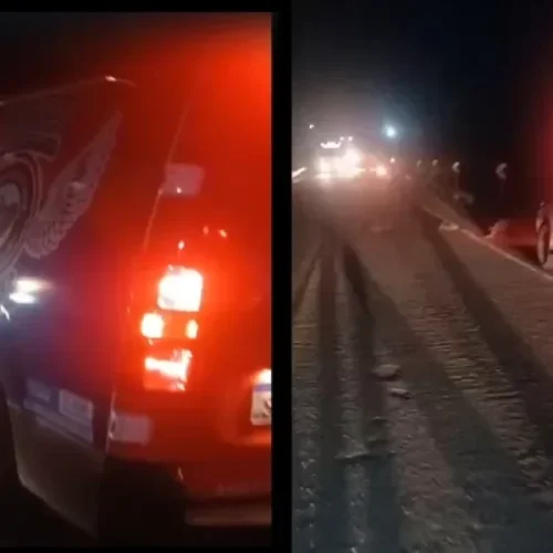 Mulher fica gravemente ferida em acidente envolvendo moto e caminhão da BR 324