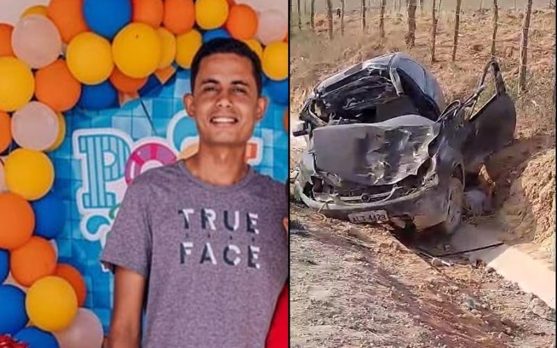 Jovem morre ao colidir carro em vaca na BA-084; vítima era filho de empresário de Serrinha